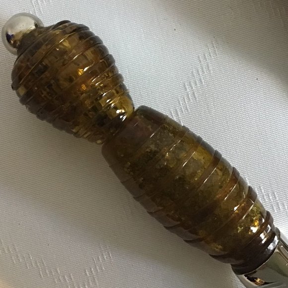 Pier 1 Imports Set of 4 Canape Spreading Knives with Glass Bead Handles - Picture 2 of 5